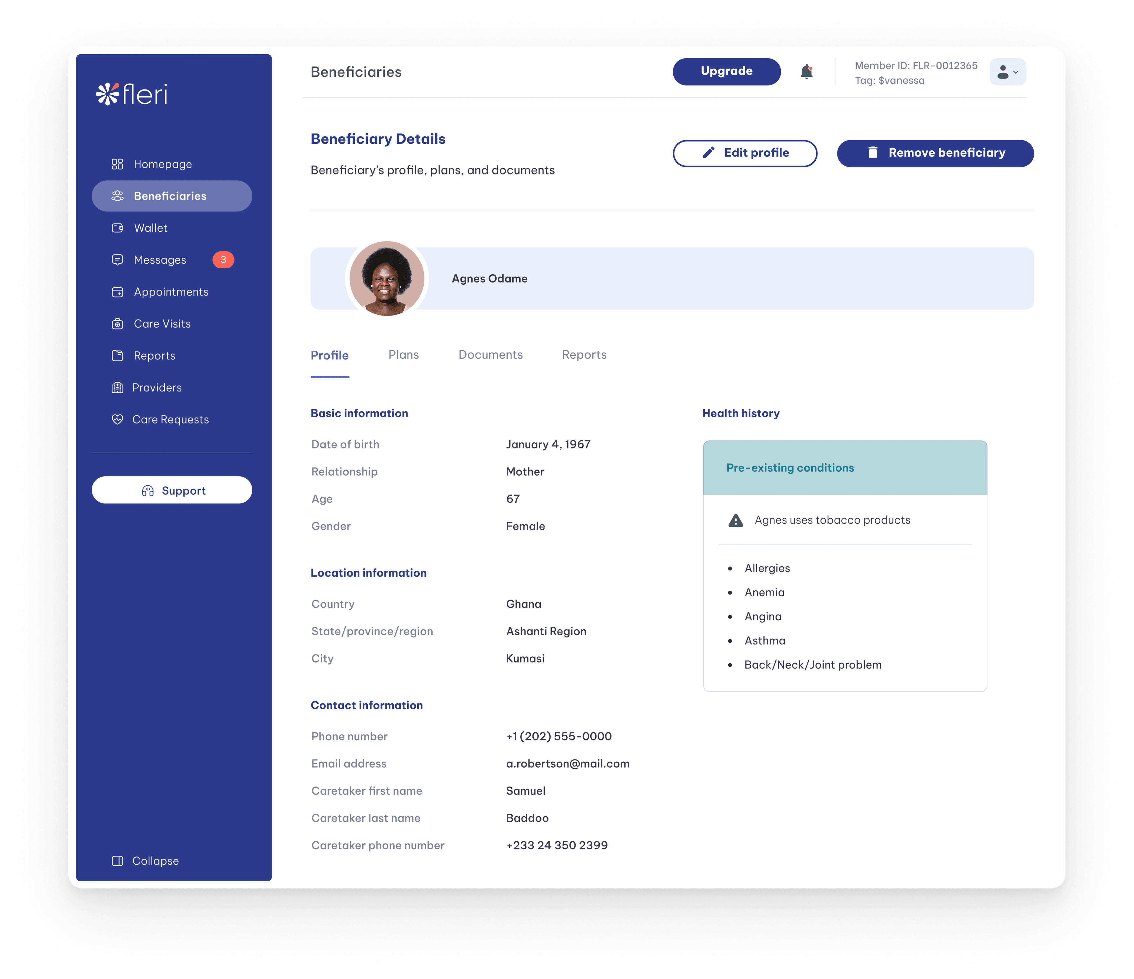 Beneficiaries — Edit