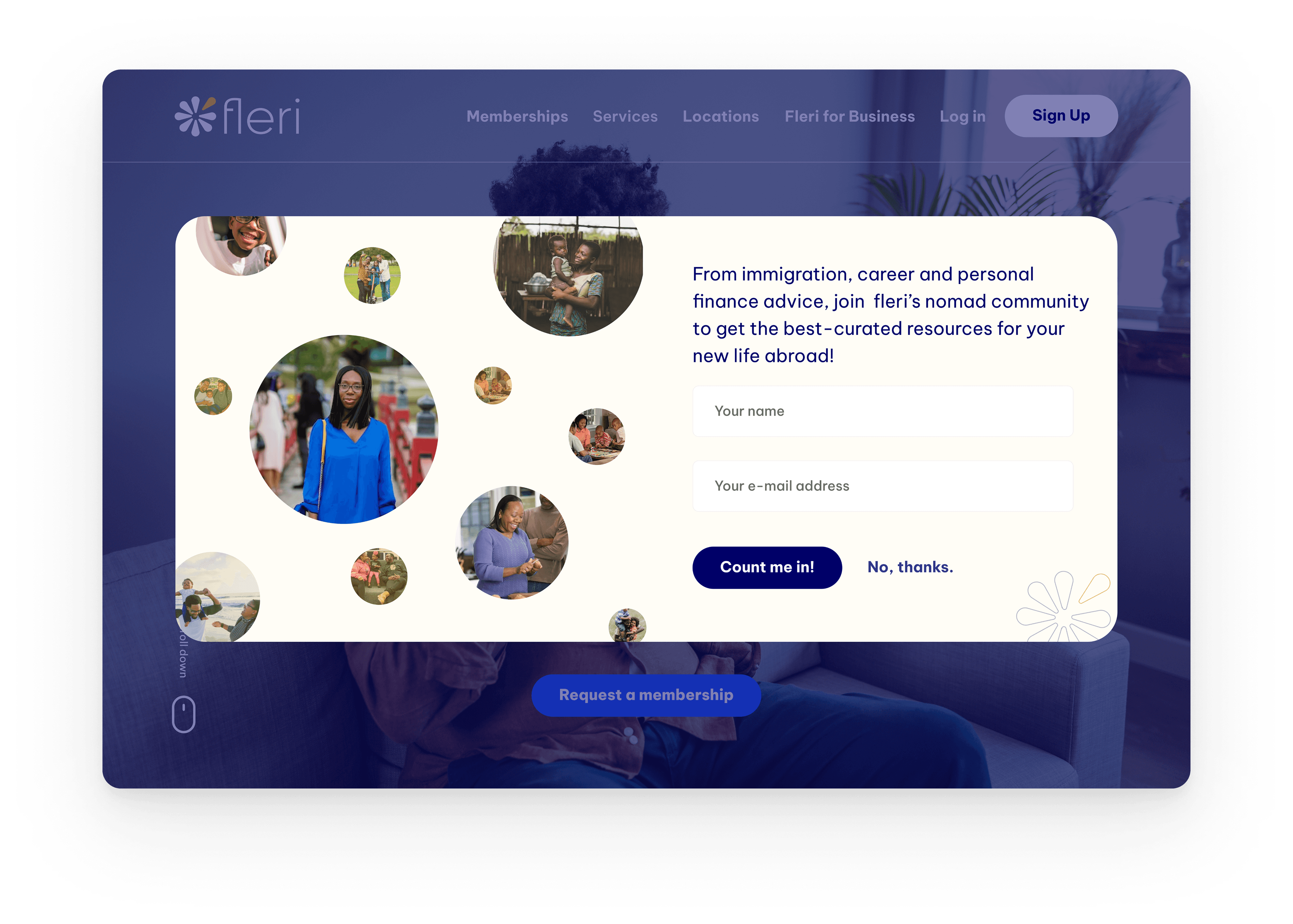 Home with Popup — Web