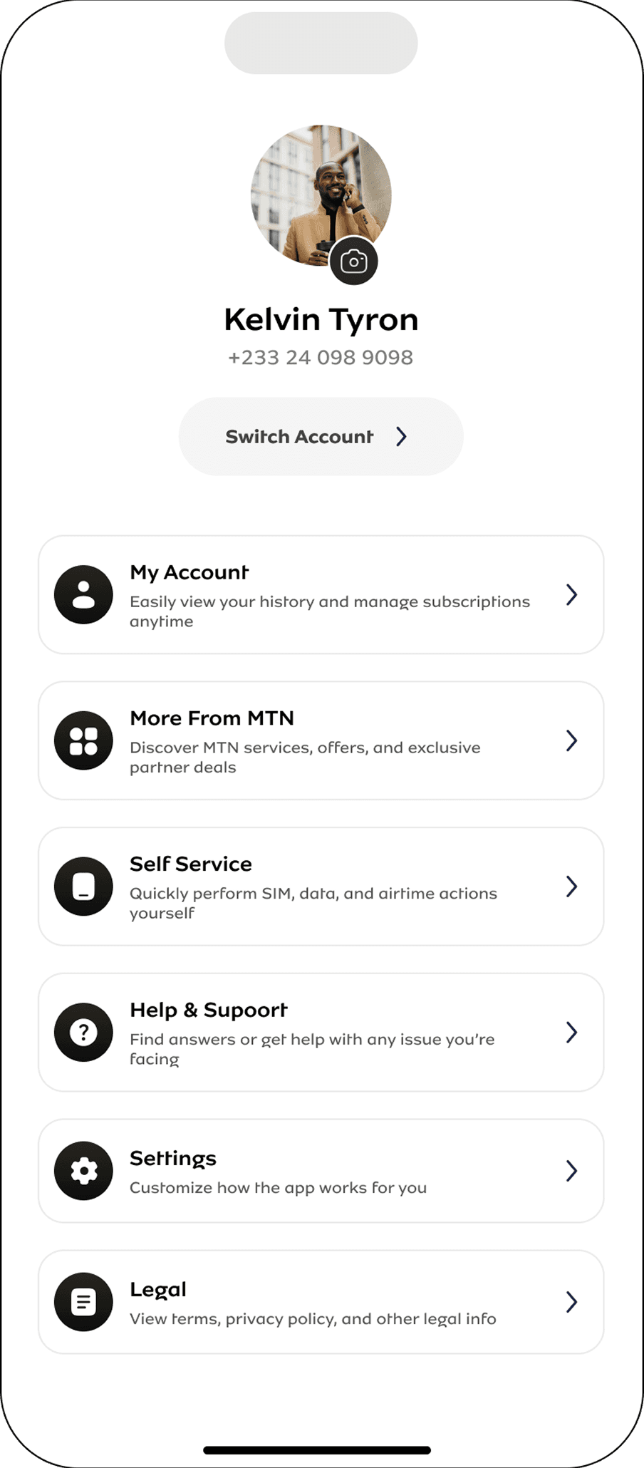 New Interface More Page