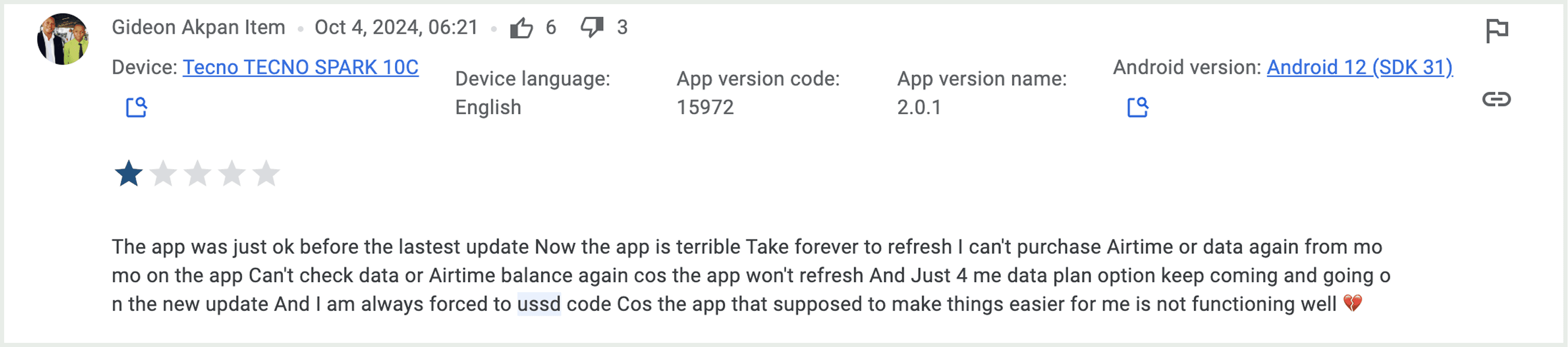 User feedback: App refresh issues after update