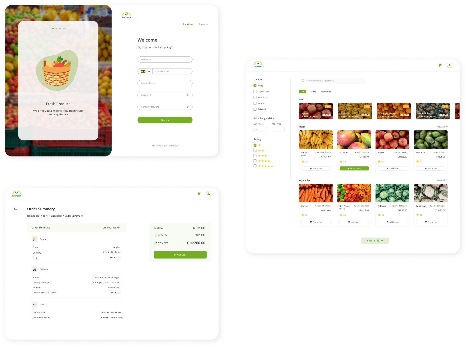 High Fidelity Mockups Web 1
