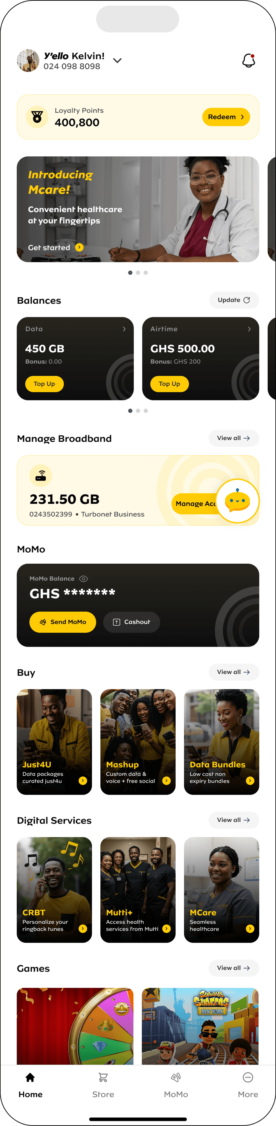 After: the digital services surfaced on the homepage